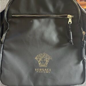 Versace Black and Gold Backpack for Men